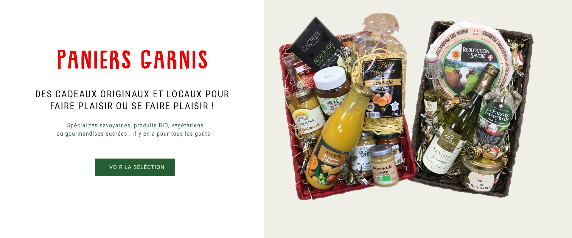 Paniers garnis Noël 2020